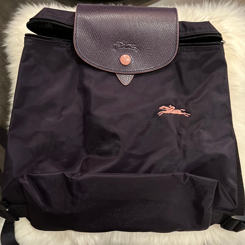 Longchamp Le Pliage Club Backpack Dark Purple